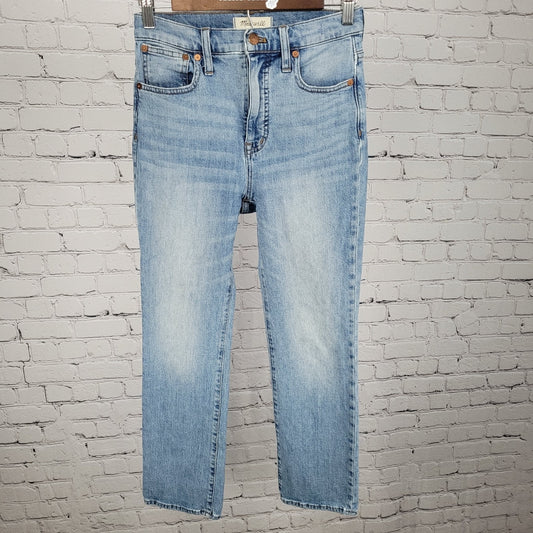 Madewell Blue Denim Slim Demi Boot Mid Rise Stretch Jeans Size 25 (25x27)