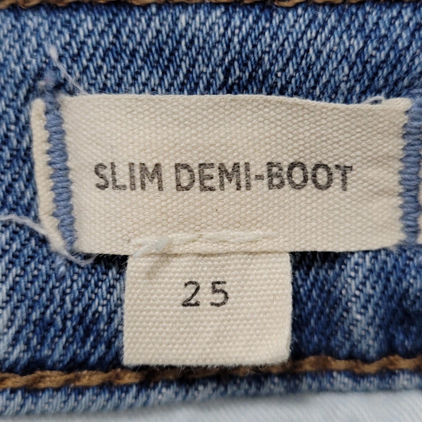 Madewell Blue Denim Slim Demi Boot Mid Rise Stretch Jeans Size 25 (25x27)
