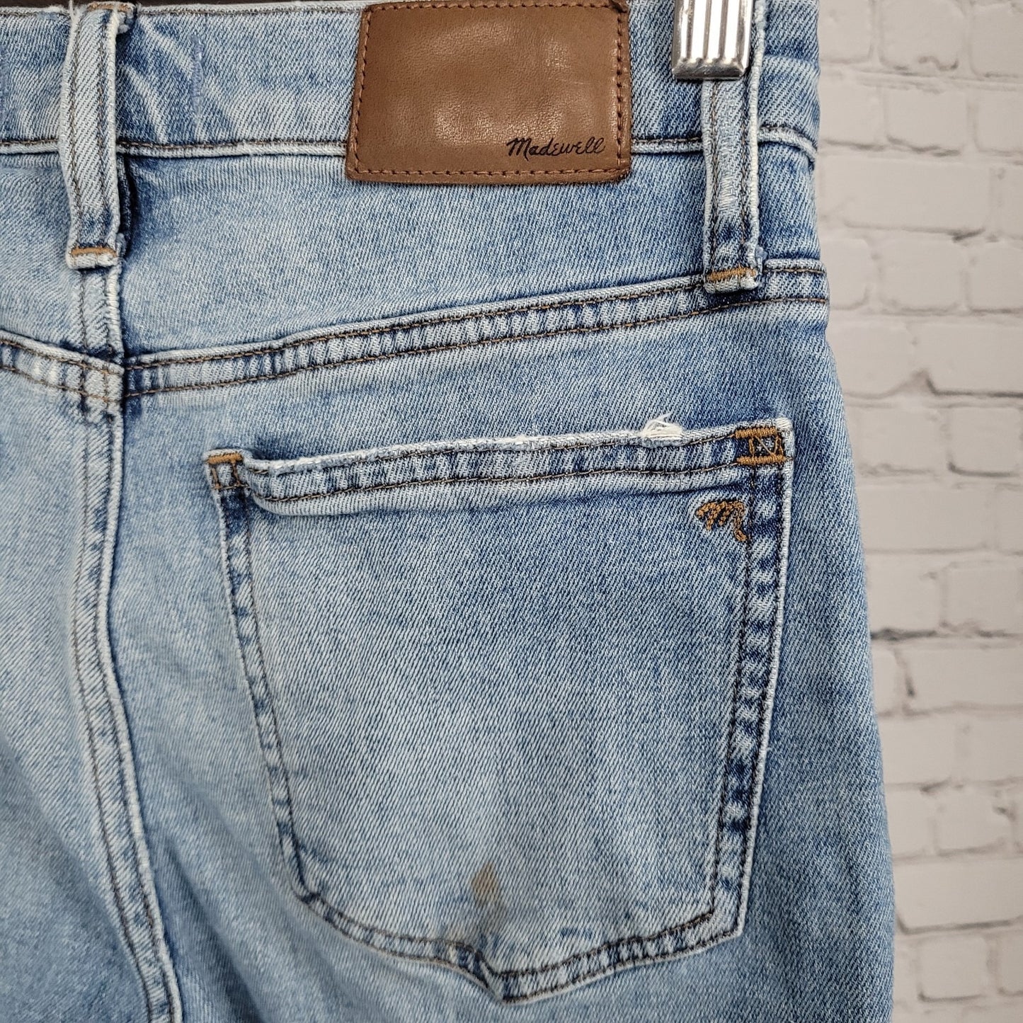 Madewell Blue Denim Slim Demi Boot Mid Rise Stretch Jeans Size 25 (25x27)