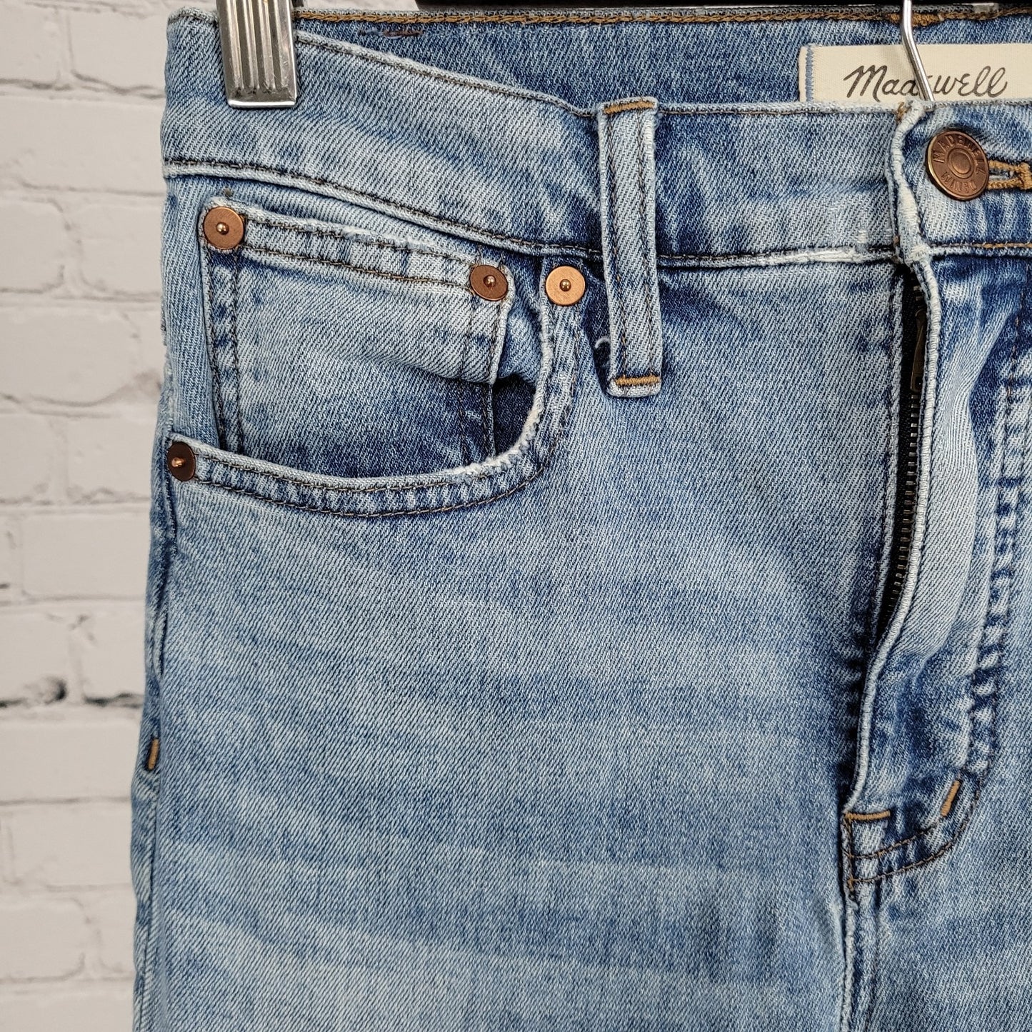 Madewell Blue Denim Slim Demi Boot Mid Rise Stretch Jeans Size 25 (25x27)