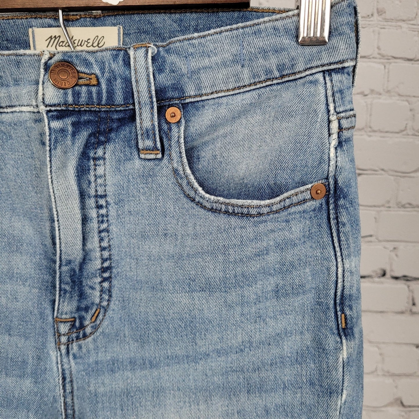 Madewell Blue Denim Slim Demi Boot Mid Rise Stretch Jeans Size 25 (25x27)