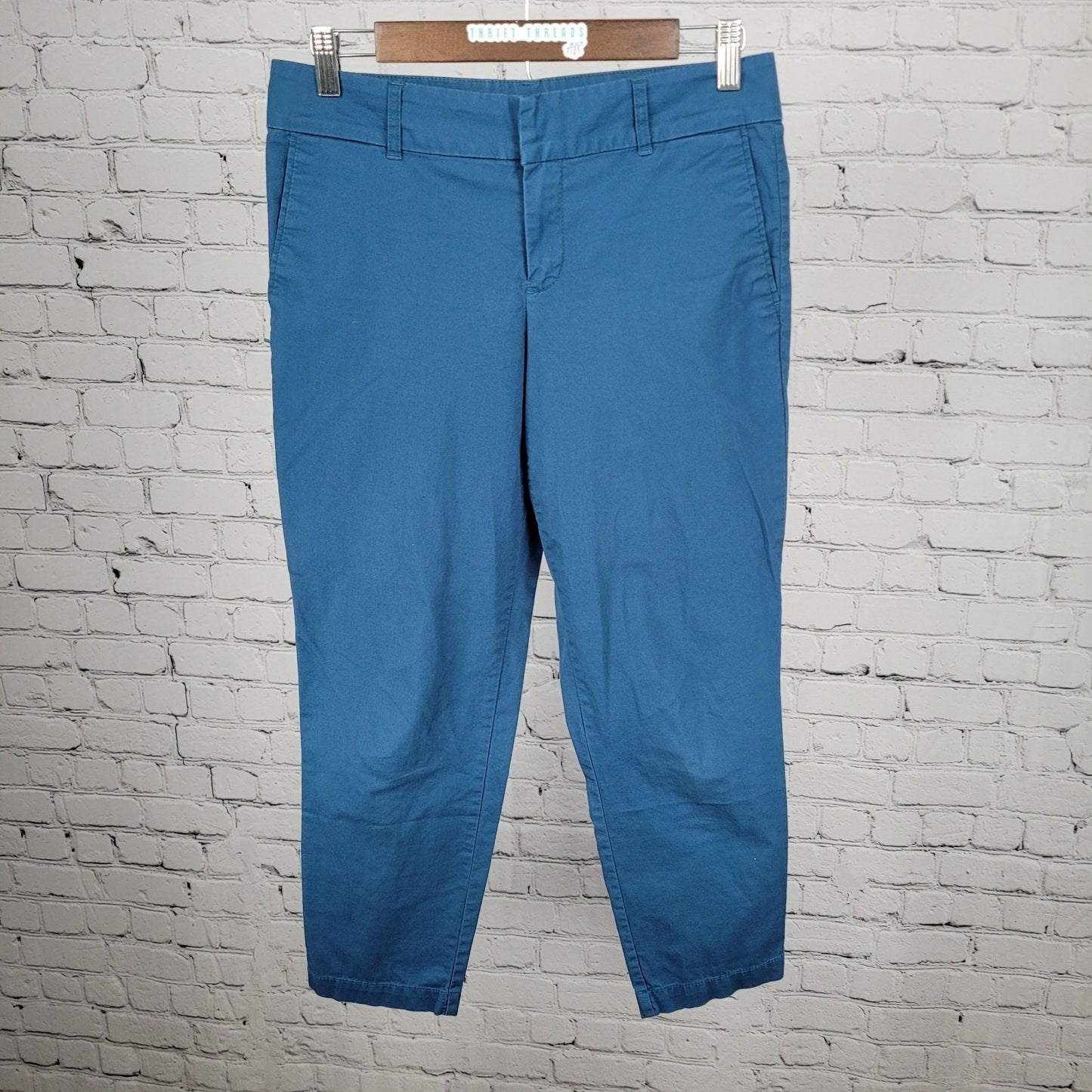 KUT From The Kloth Blue Lightweight Stretch Mid Rise Cropped Pants 4 (30x25)