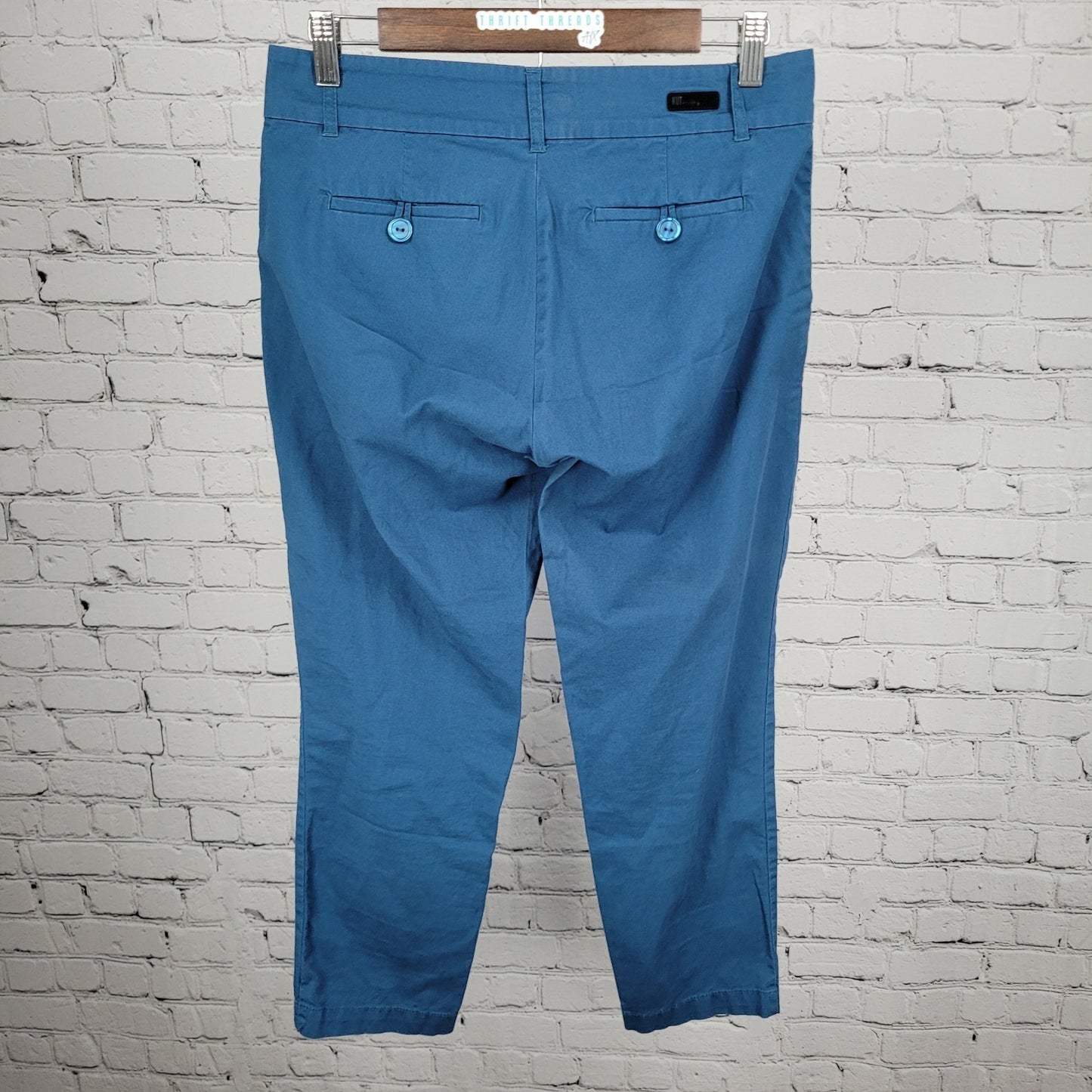 KUT From The Kloth Blue Lightweight Stretch Mid Rise Cropped Pants 4 (30x25)