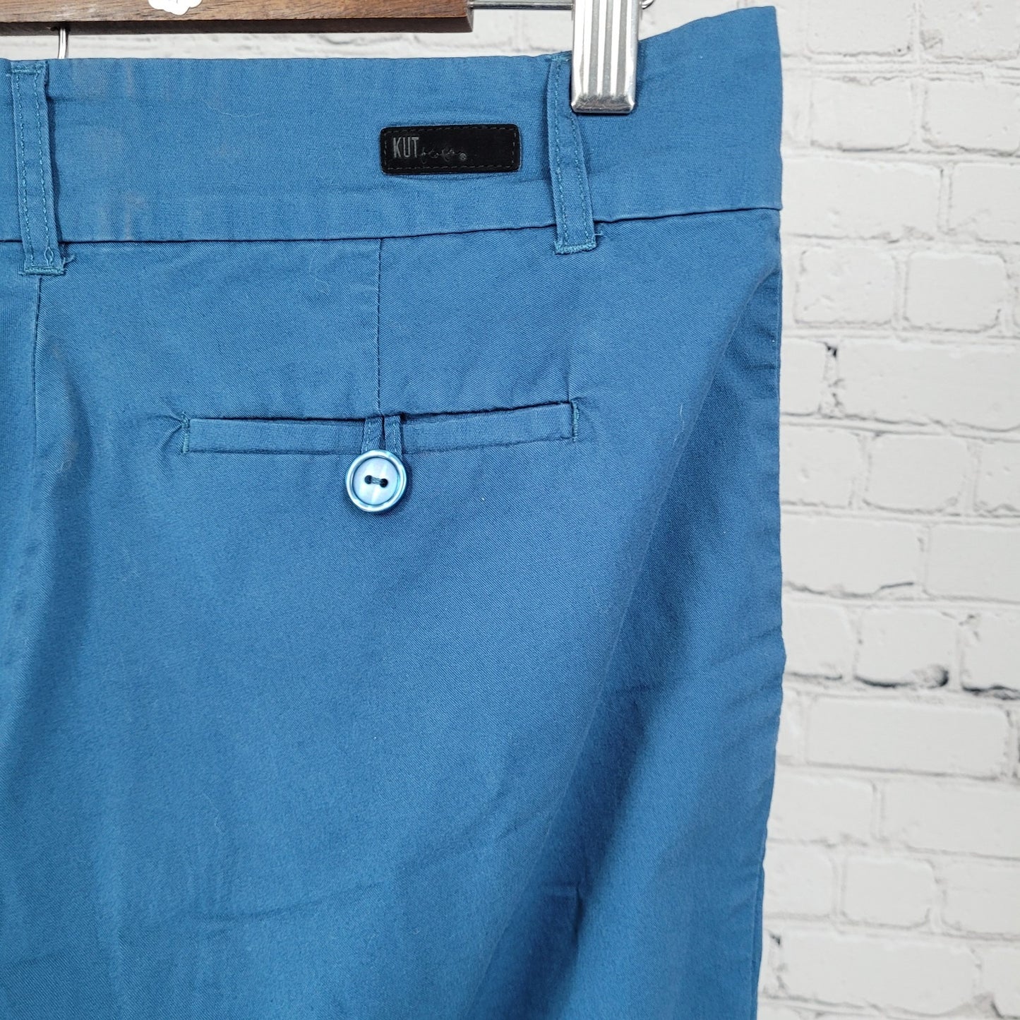 KUT From The Kloth Blue Lightweight Stretch Mid Rise Cropped Pants 4 (30x25)