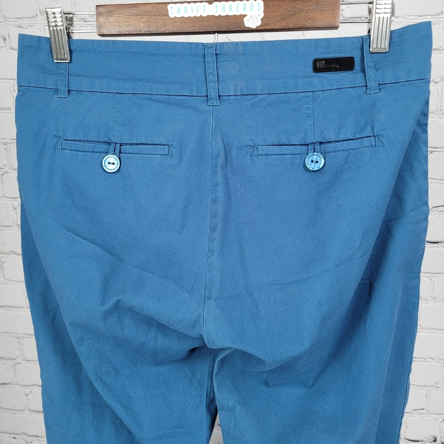 KUT From The Kloth Blue Lightweight Stretch Mid Rise Cropped Pants 4 (30x25)
