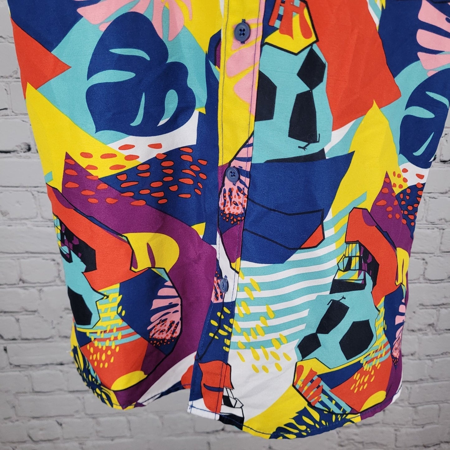 Surf Society Swimwear Drill Clothing Co Multicolor Button Up Shirt Size Small S