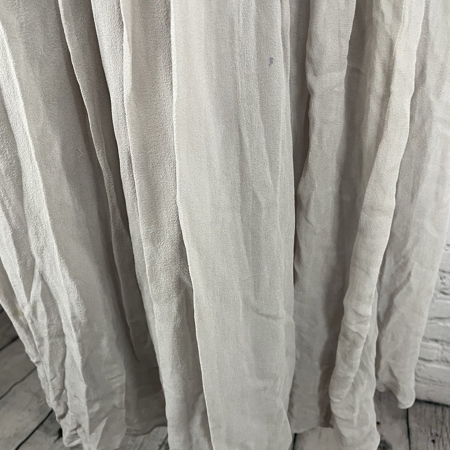 NWD Lil Anthropologie Grey Silk Lace Trim Chiffon Empire Waist Midi Dress 12