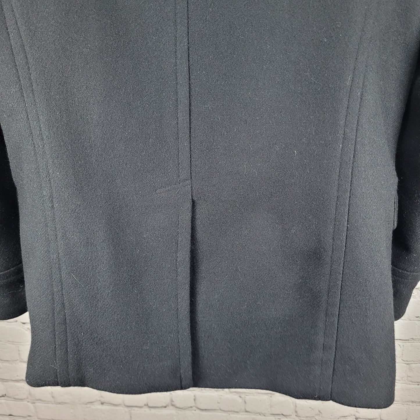 Zara Man Black Wool Blend Snap Up Collared Lined Inner Pocket Coat Size Large L