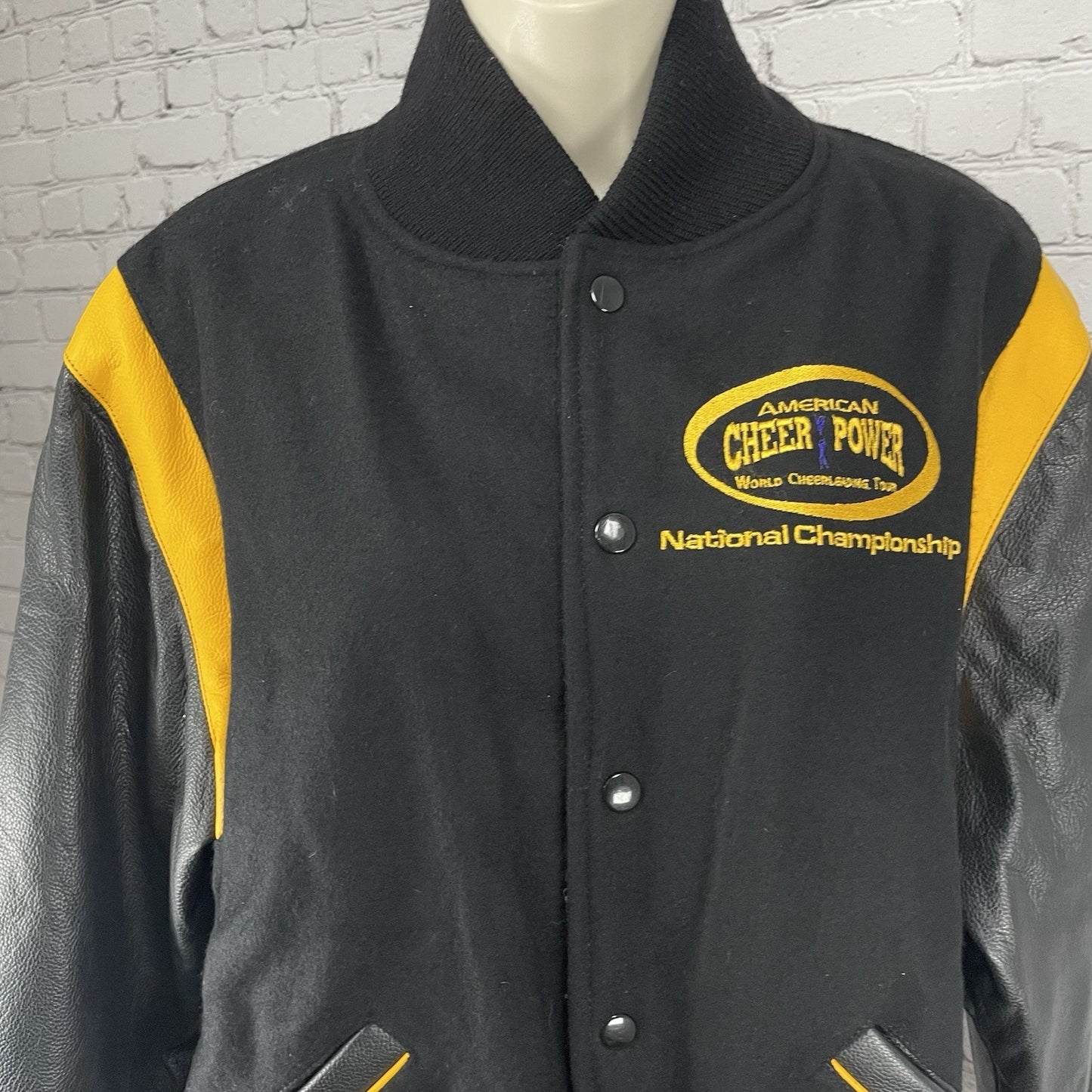 American Cheer Power Wool Leather National Champion Varsity Jacket Size Small S