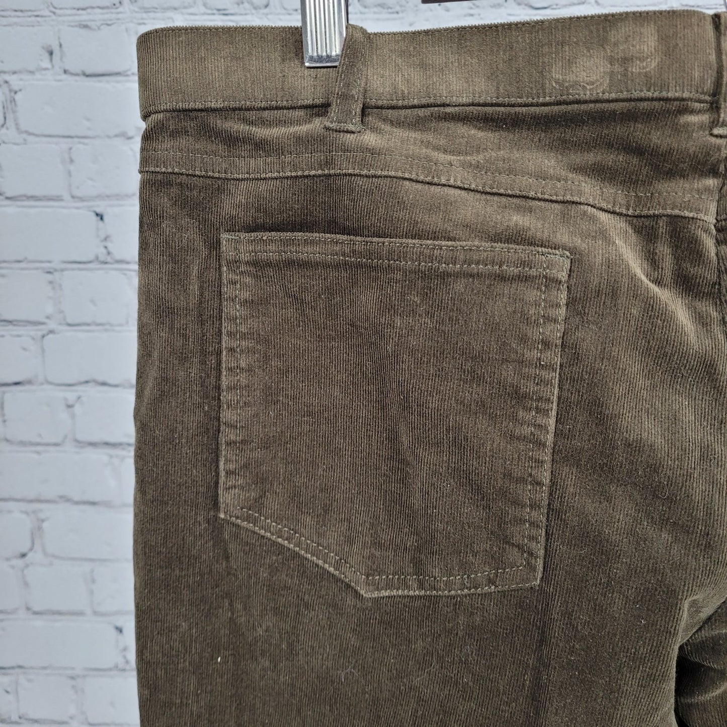 Orvis Brown Corduroy Stretch Mid Rise Straight Leg Pants 12 (35x28)