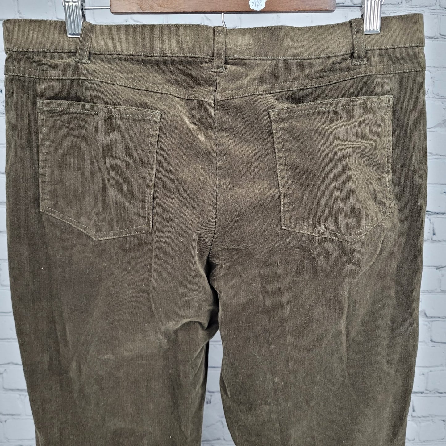 Orvis Brown Corduroy Stretch Mid Rise Straight Leg Pants 12 (35x28)