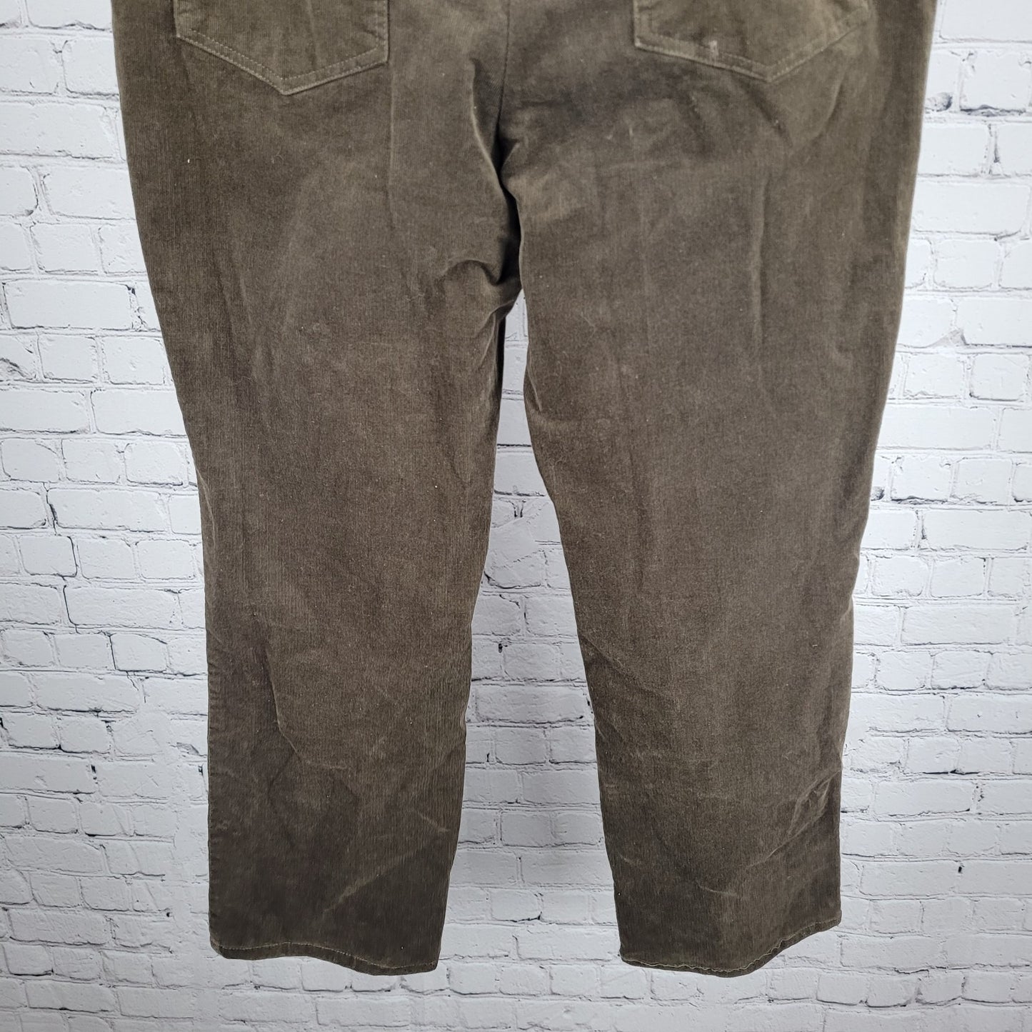 Orvis Brown Corduroy Stretch Mid Rise Straight Leg Pants 12 (35x28)