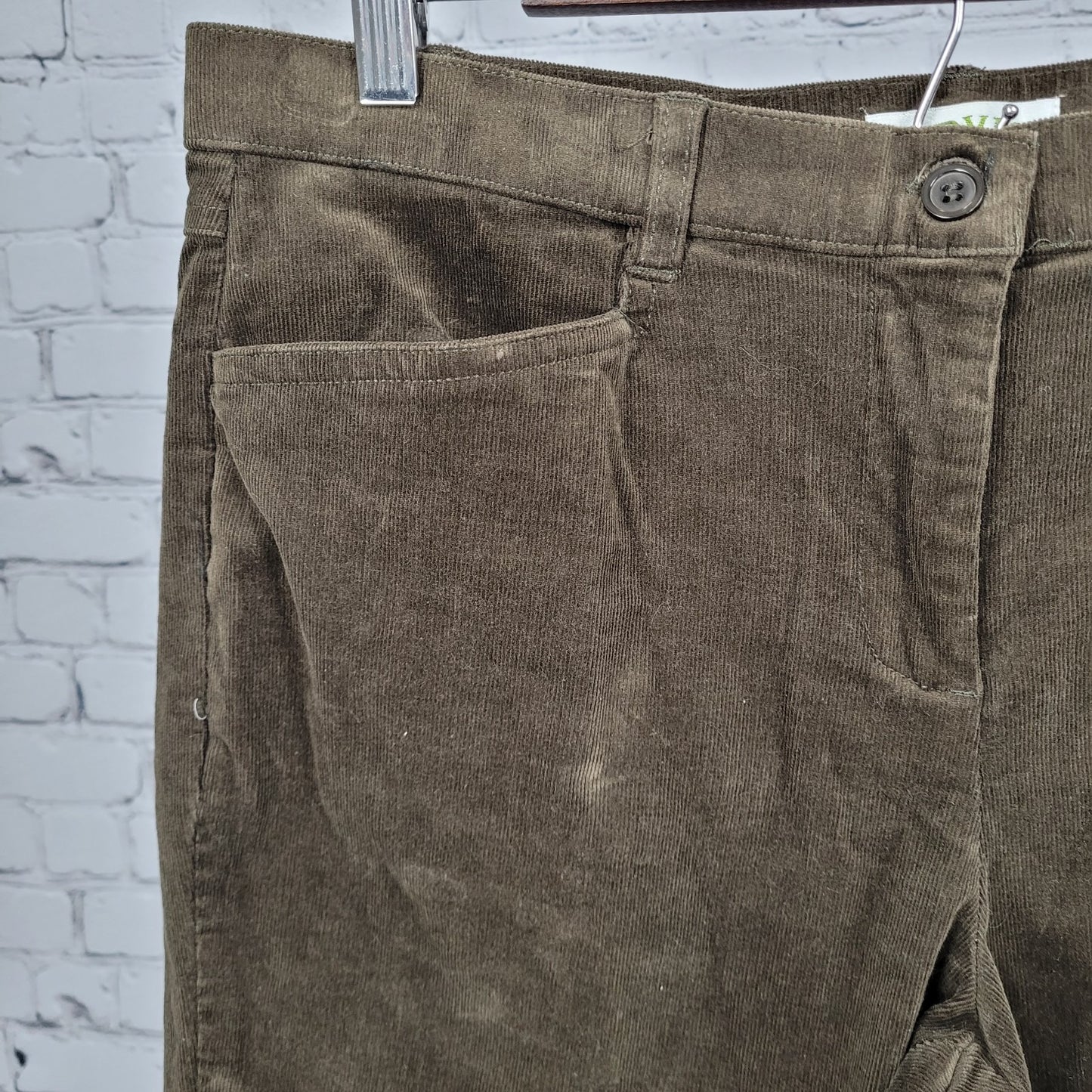 Orvis Brown Corduroy Stretch Mid Rise Straight Leg Pants 12 (35x28)
