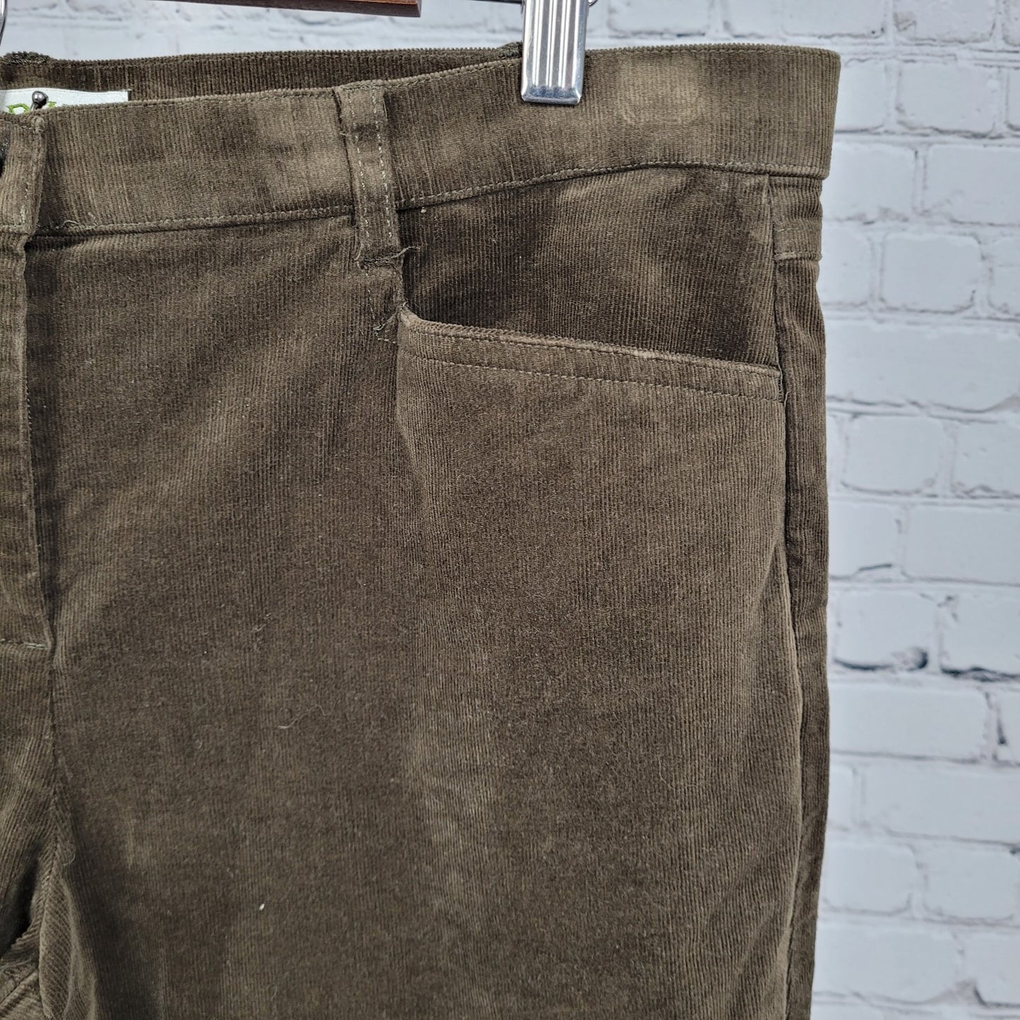 Orvis Brown Corduroy Stretch Mid Rise Straight Leg Pants 12 (35x28)