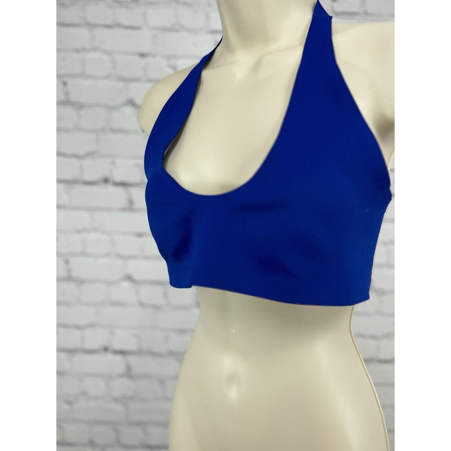 Free People Intimately Wireless Blue Halter Seamless Bralette Size Medium M