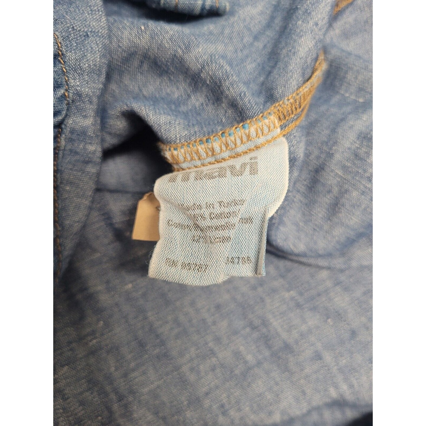 Mavi Jeans Leticia Blue Denim Pearl Snap Western Shirt Long Sleeve Women's L