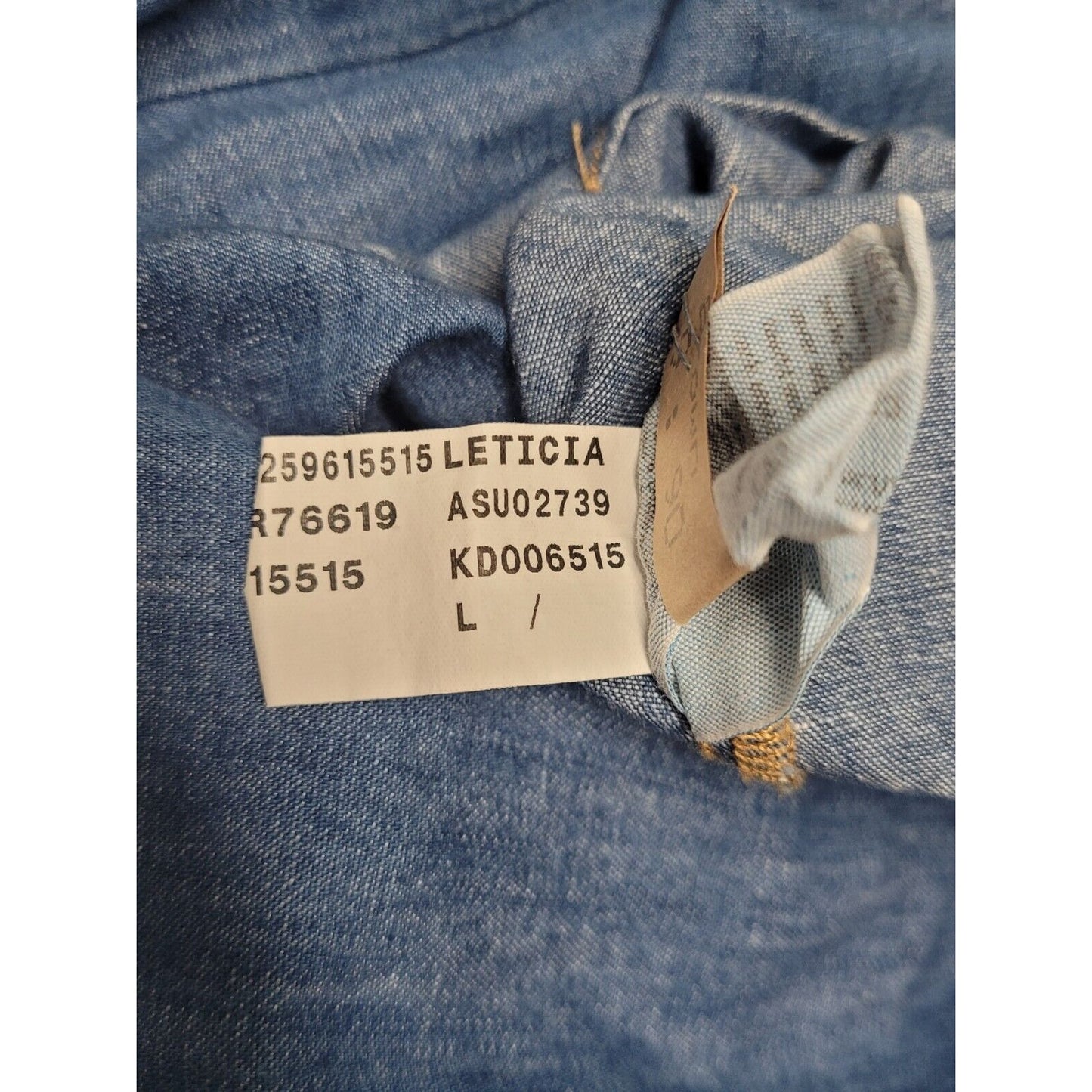 Mavi Jeans Leticia Blue Denim Pearl Snap Western Shirt Long Sleeve Women's L