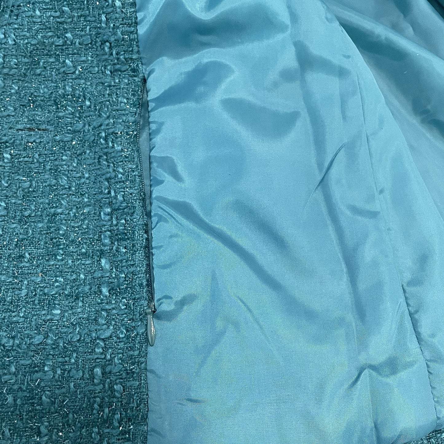 NWT Travel Smith Blue Textured Shimmer Buttoned Lined Pockets Jacket Size 10
