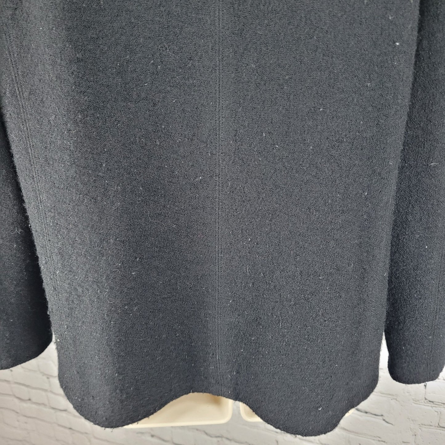 VTG Talbots Black 100% Wool Unlined Jacket Toggle Cardigan Petites Size Medium M