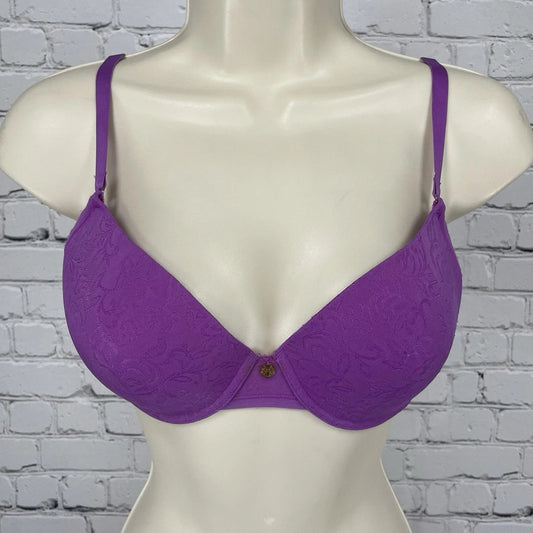 Natori Purple Underwire Padded Lined Adjustable Back Closure Bra Size 32D
