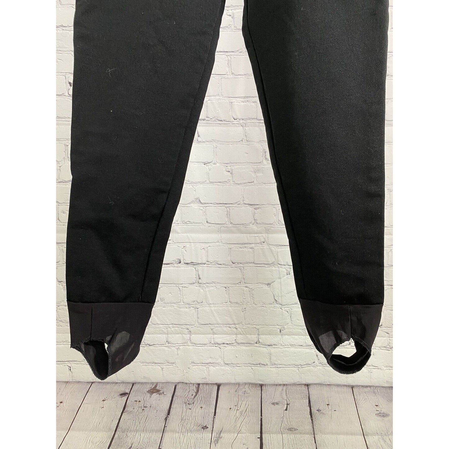 VTG Downhill Racer Schoeller Soft Shell Ski Snow Pants Black Stirrups 6 W22 I25
