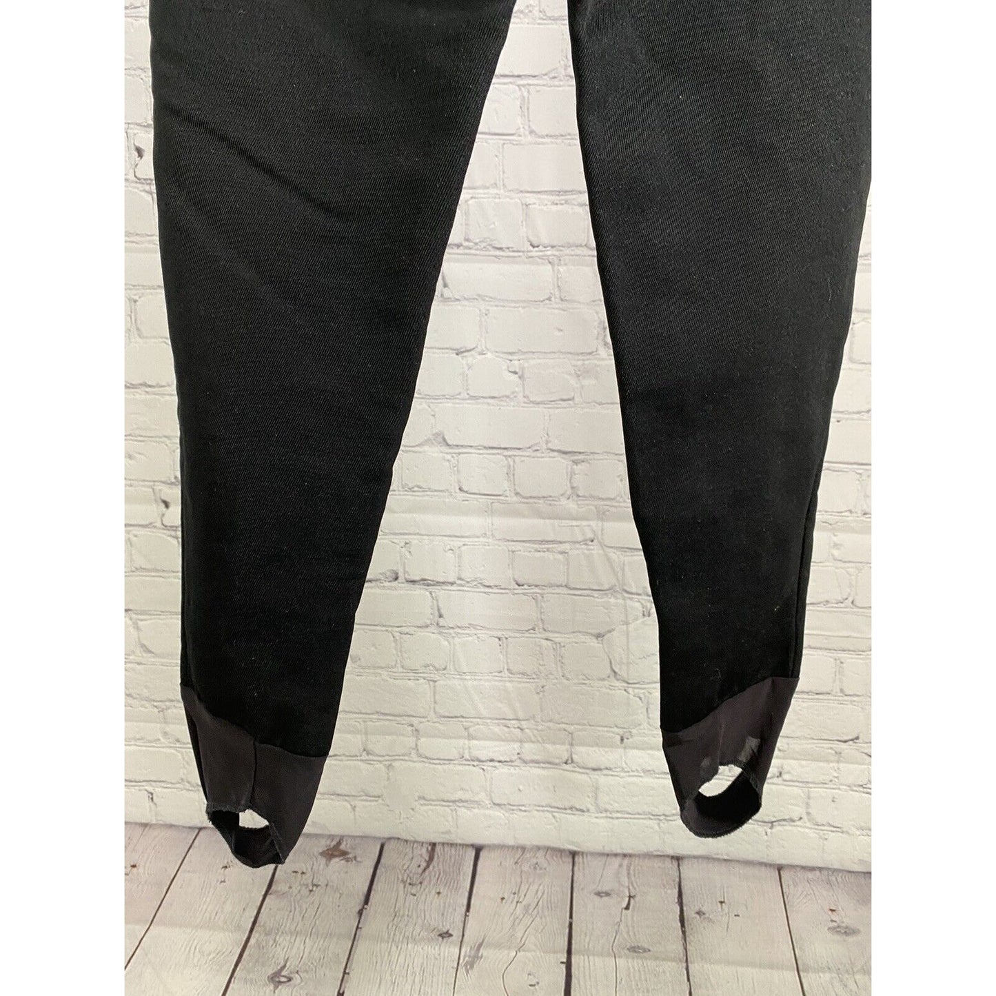 VTG Downhill Racer Schoeller Soft Shell Ski Snow Pants Black Stirrups 6 W22 I25