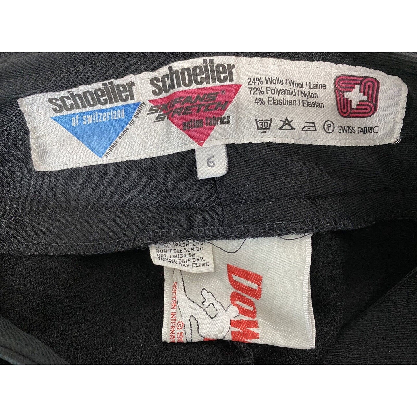 VTG Downhill Racer Schoeller Soft Shell Ski Snow Pants Black Stirrups 6 W22 I25