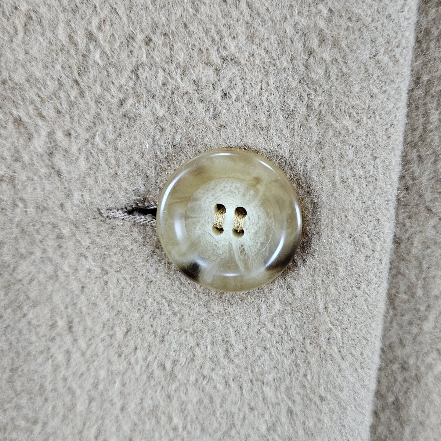 VTG Tan 100% Camelhair Buttoned Vented Long Over Coat Trench USA Medium M