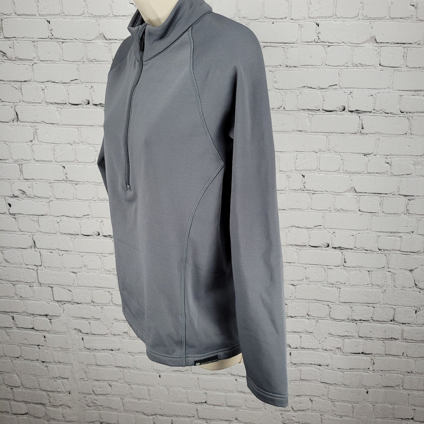 Obermeyer Grey 1/4 Zip Fleece Lined Stretch Pullover Base Layer Jacket Small S