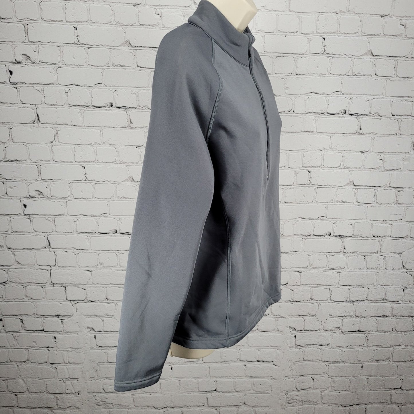 Obermeyer Grey 1/4 Zip Fleece Lined Stretch Pullover Base Layer Jacket Small S