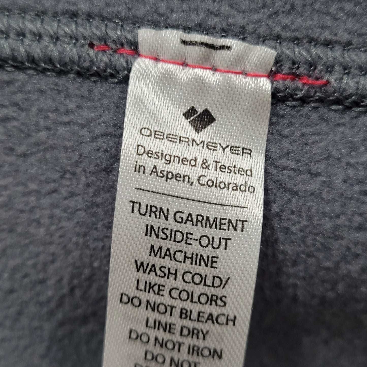 Obermeyer Grey 1/4 Zip Fleece Lined Stretch Pullover Base Layer Jacket Small S