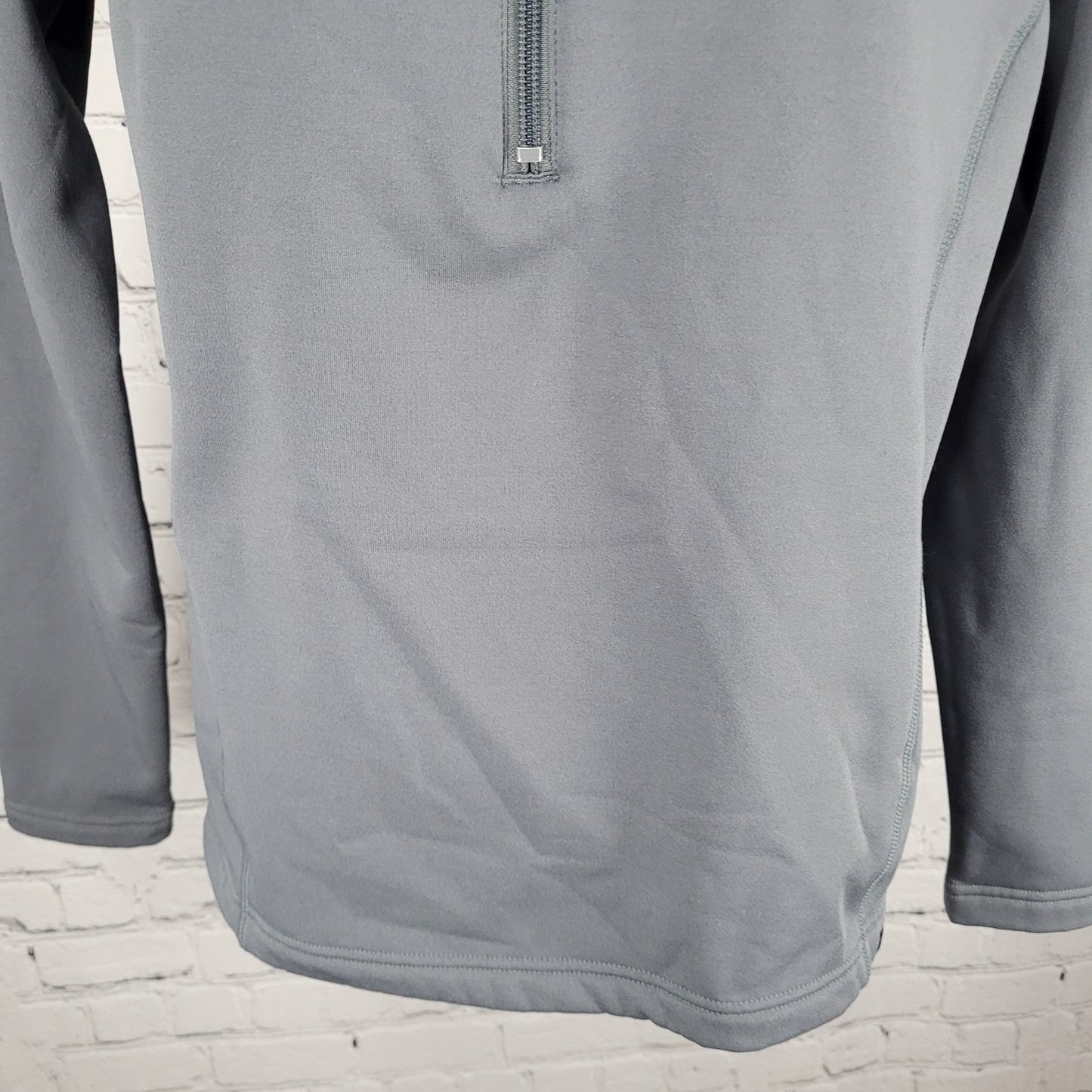 Obermeyer Grey 1/4 Zip Fleece Lined Stretch Pullover Base Layer Jacket Small S