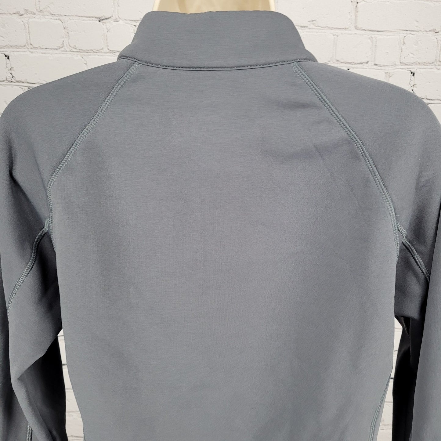 Obermeyer Grey 1/4 Zip Fleece Lined Stretch Pullover Base Layer Jacket Small S