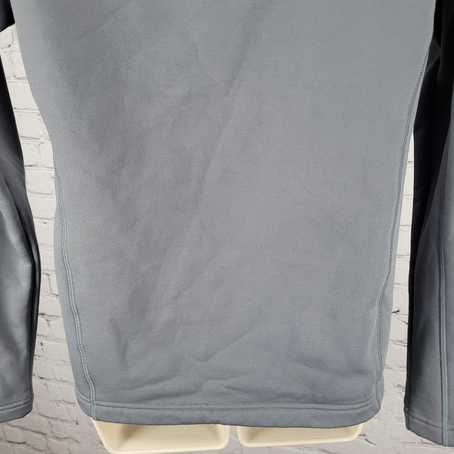 Obermeyer Grey 1/4 Zip Fleece Lined Stretch Pullover Base Layer Jacket Small S