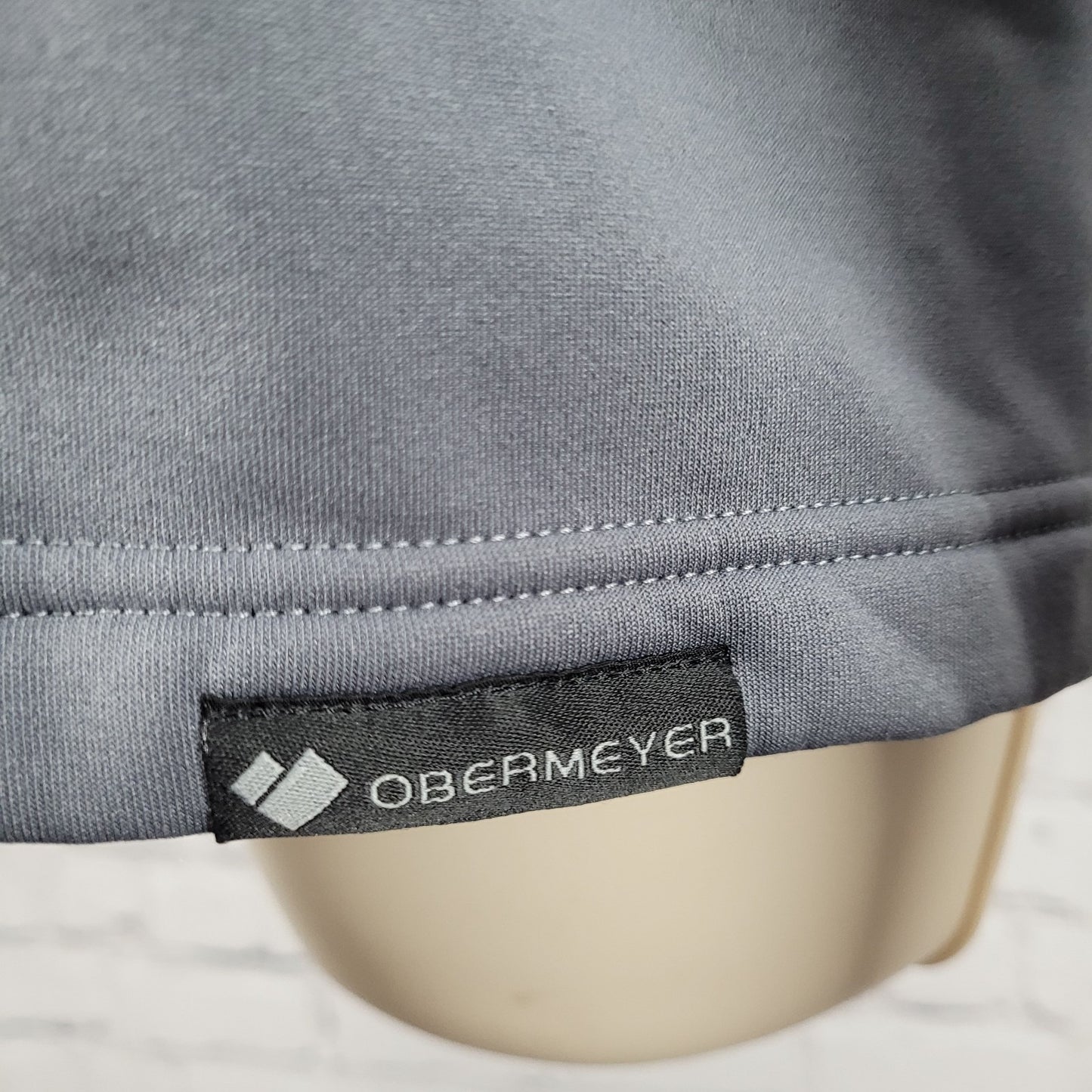 Obermeyer Grey 1/4 Zip Fleece Lined Stretch Pullover Base Layer Jacket Small S