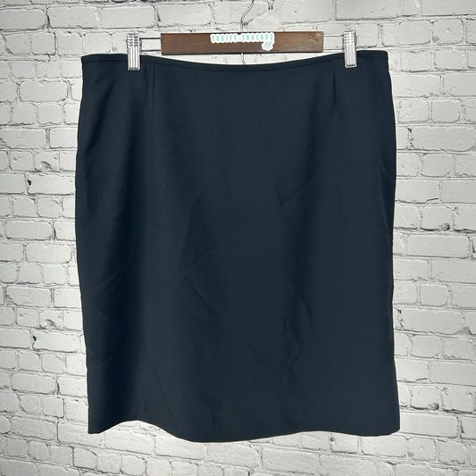 NWT Tahari Arthur S Levine Navy Blue A Line Zip Up Skirt Suit Skirt Size 14P