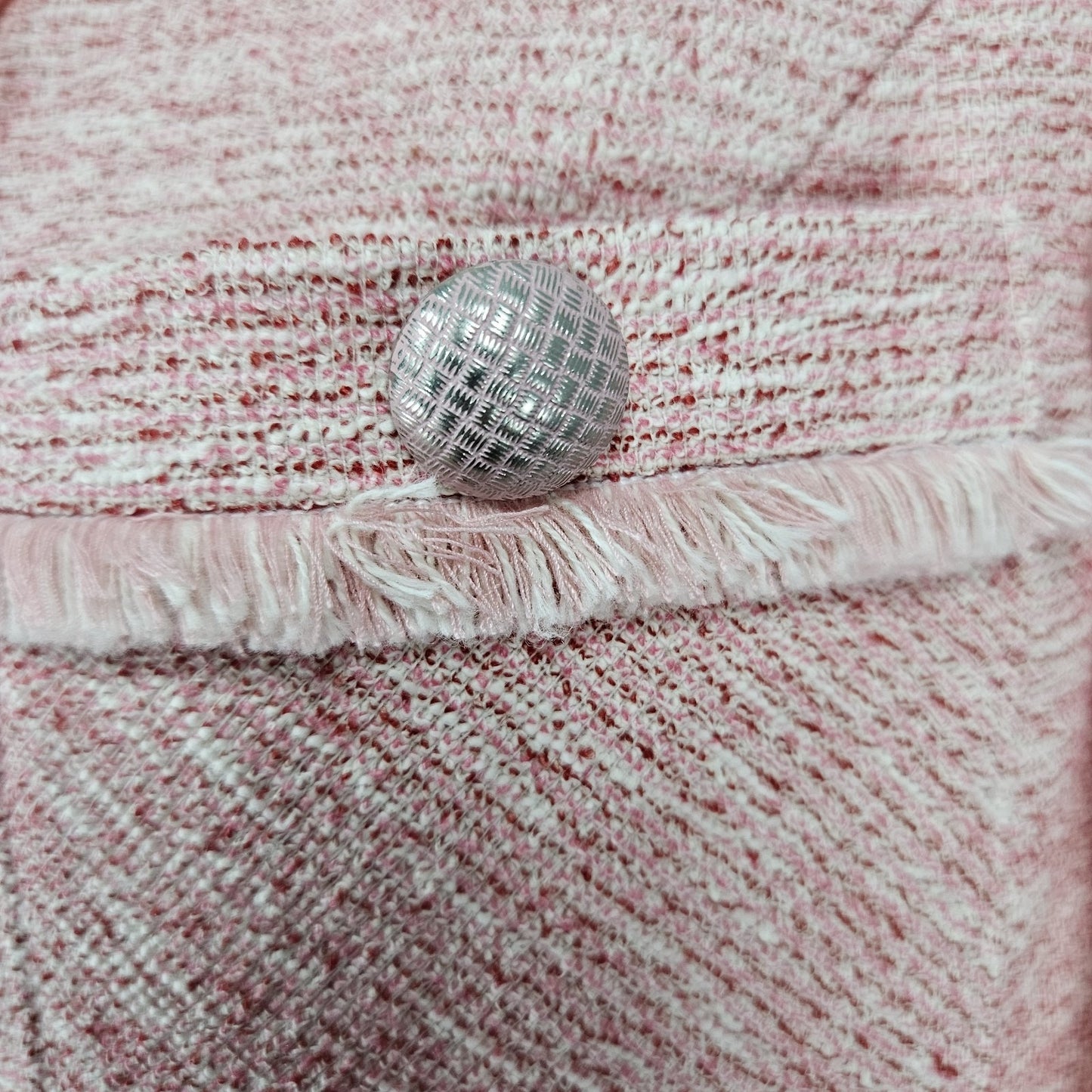 Minimum Reflex Pink Tweed Creazione Giolica Design Long Sheer Sleeve Dress Small