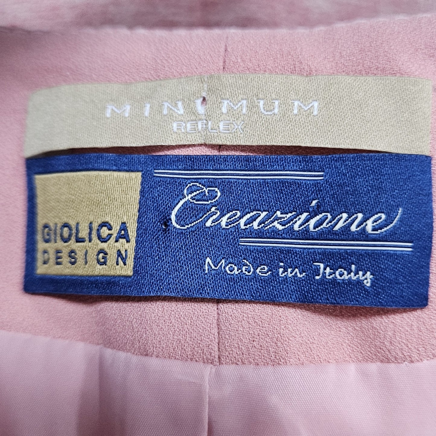 Minimum Reflex Pink Tweed Creazione Giolica Design Long Sheer Sleeve Dress Small