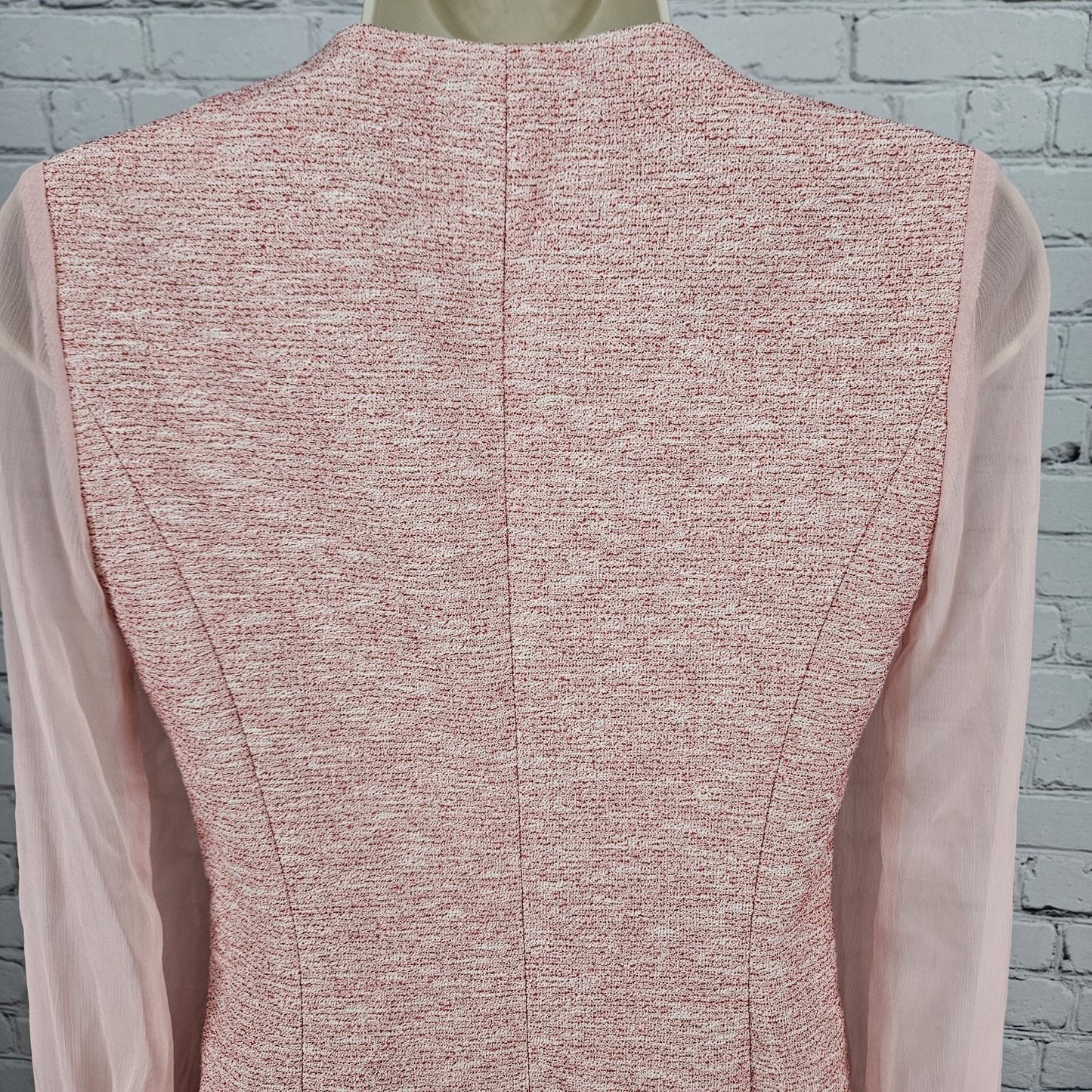 Minimum Reflex Pink Tweed Creazione Giolica Design Long Sheer Sleeve Dress Small