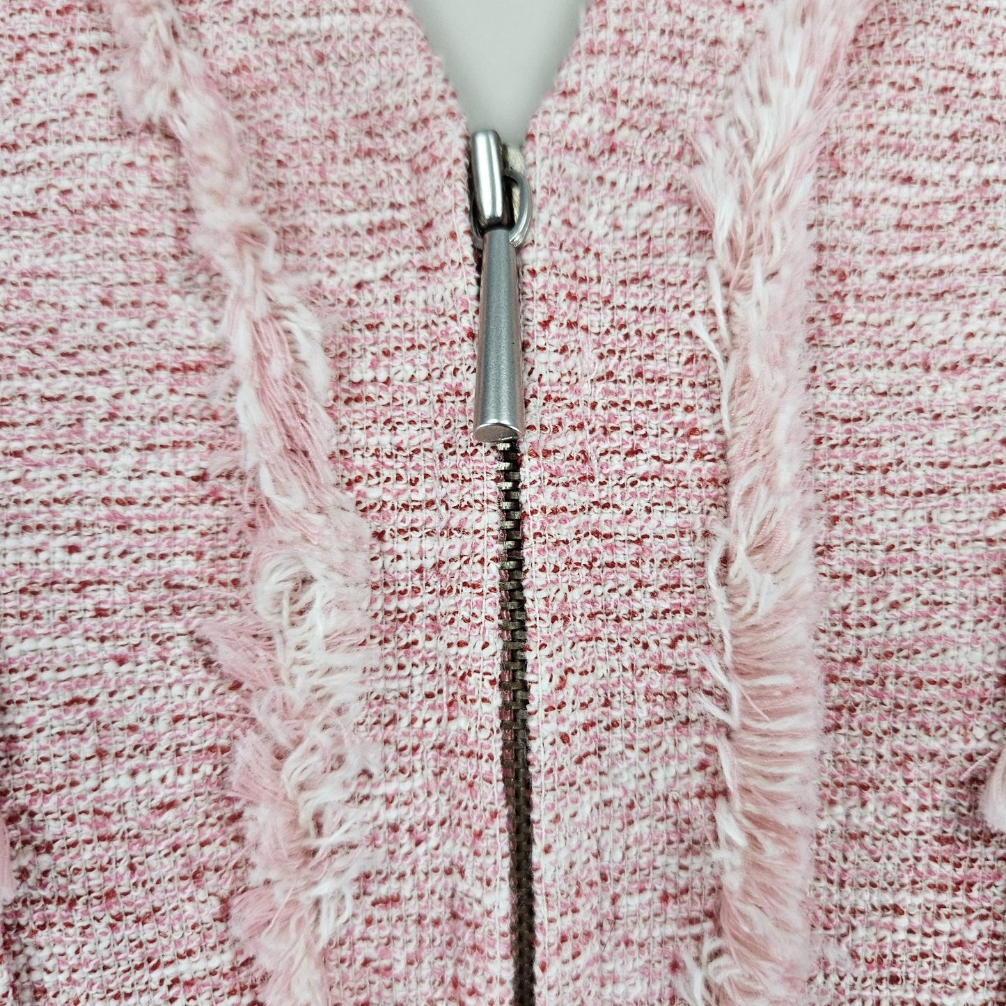 Minimum Reflex Pink Tweed Creazione Giolica Design Long Sheer Sleeve Dress Small