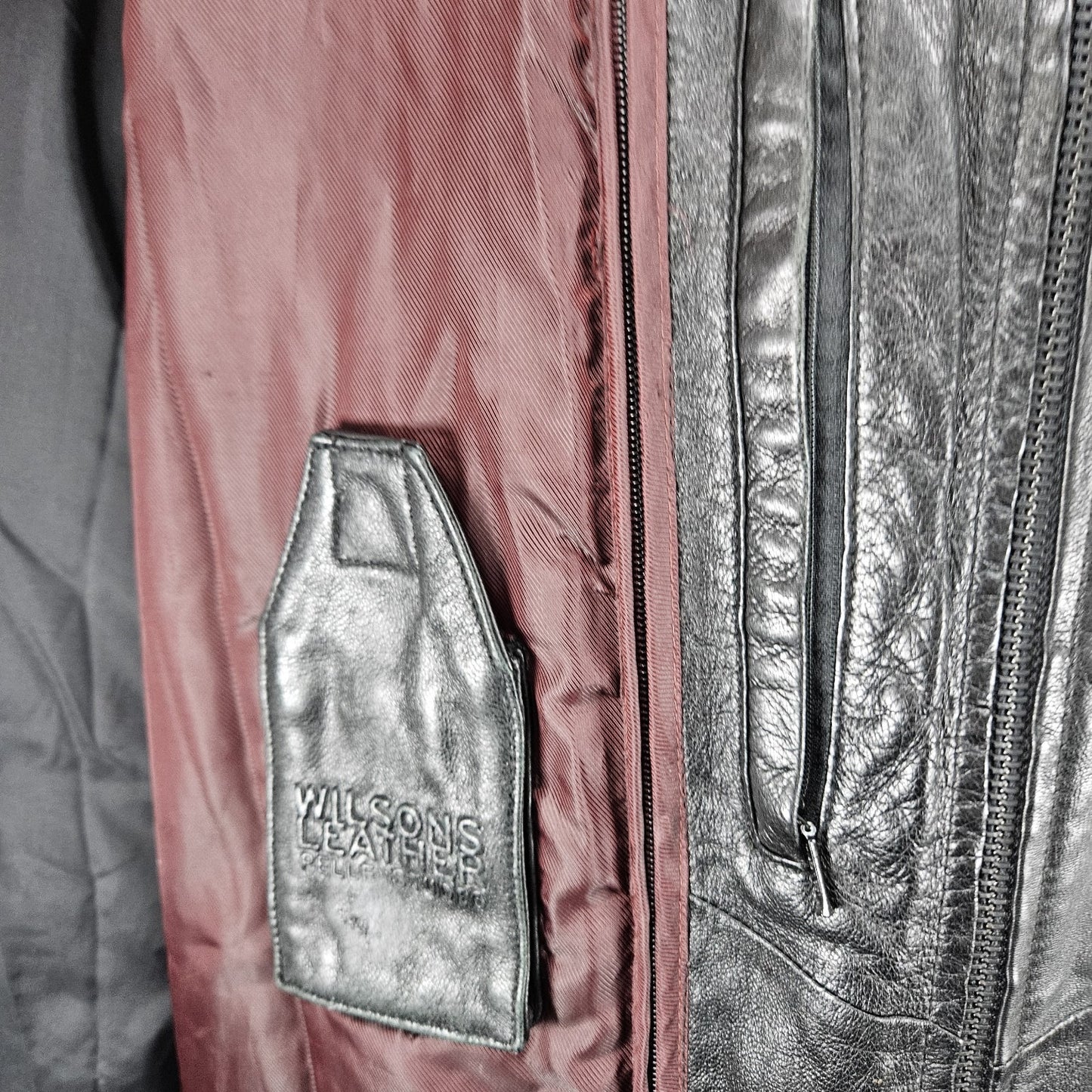 Wilsons Leather Pelle Studio Black Thinsulate Removable Liner Jacket XL *zipper