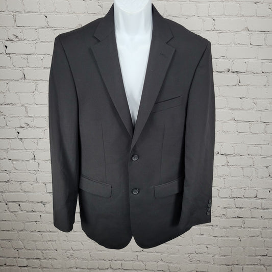Pronto Uomo Platinum Black 100% Wool 2 Button Notch Vented Blazer Size 38R