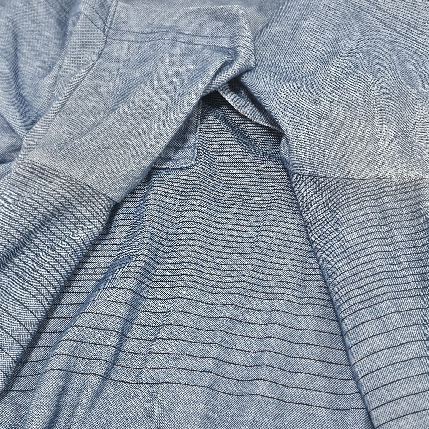 Travis Mathew Blue Pima Cotton Striped Short Sleeve Golf Polo Shirt Large L