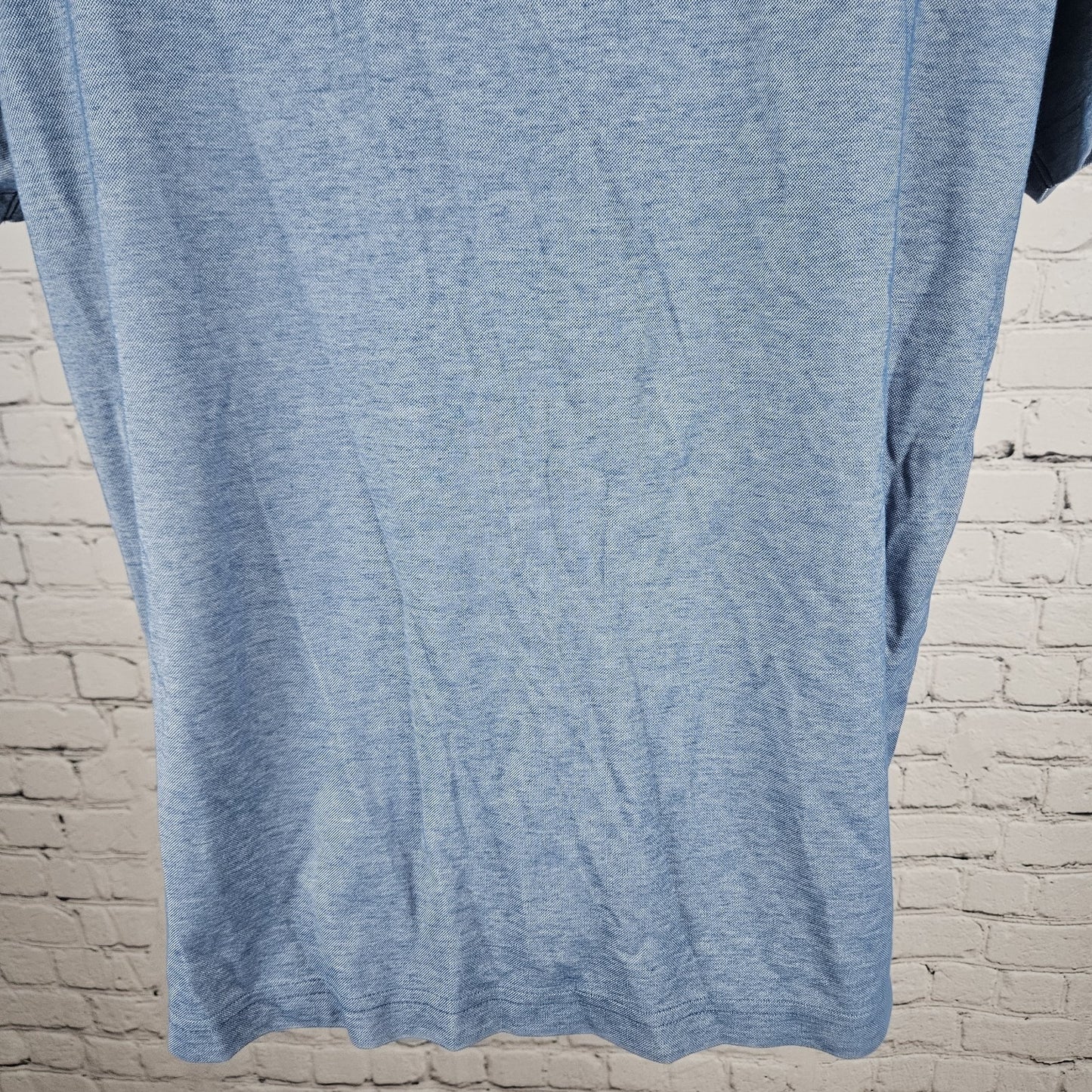 Travis Mathew Blue Pima Cotton Striped Short Sleeve Golf Polo Shirt Large L