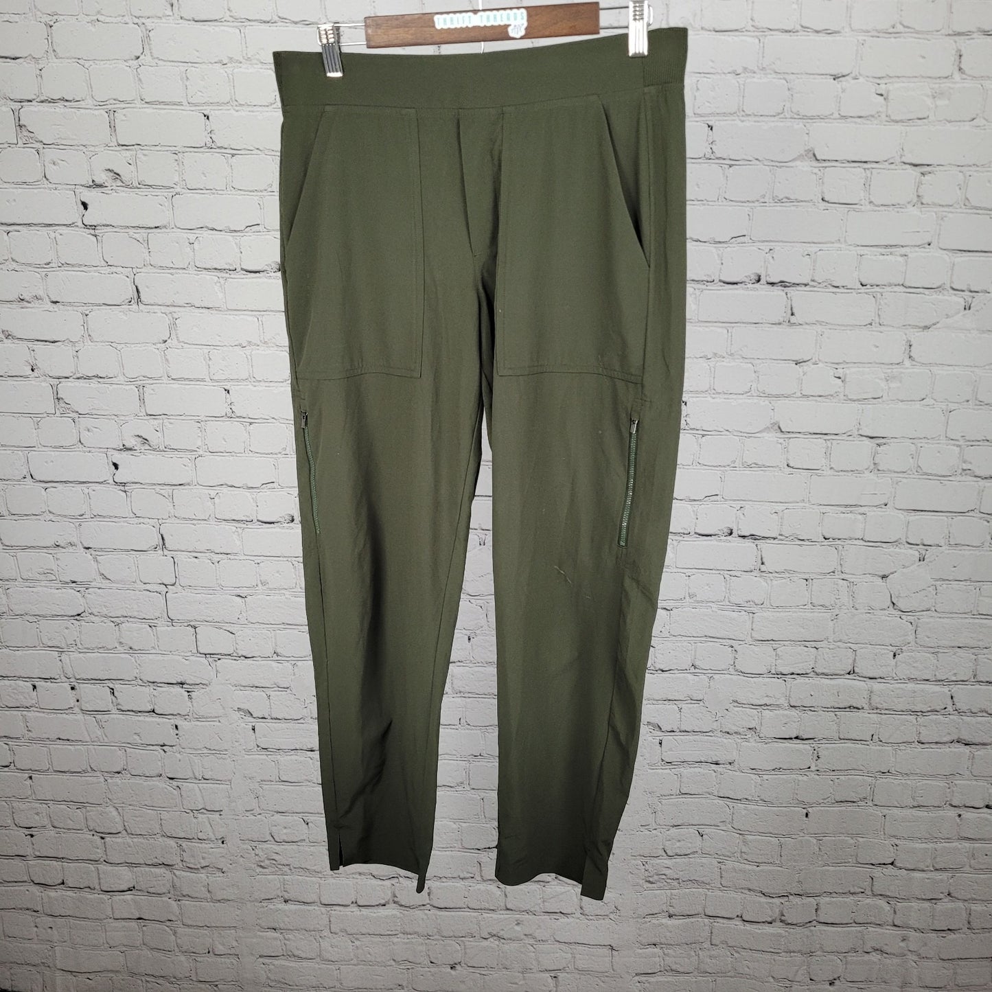 Athleta Green Lightweight Stretch Activewear Pull On High Rise Pants 8 (31x28)