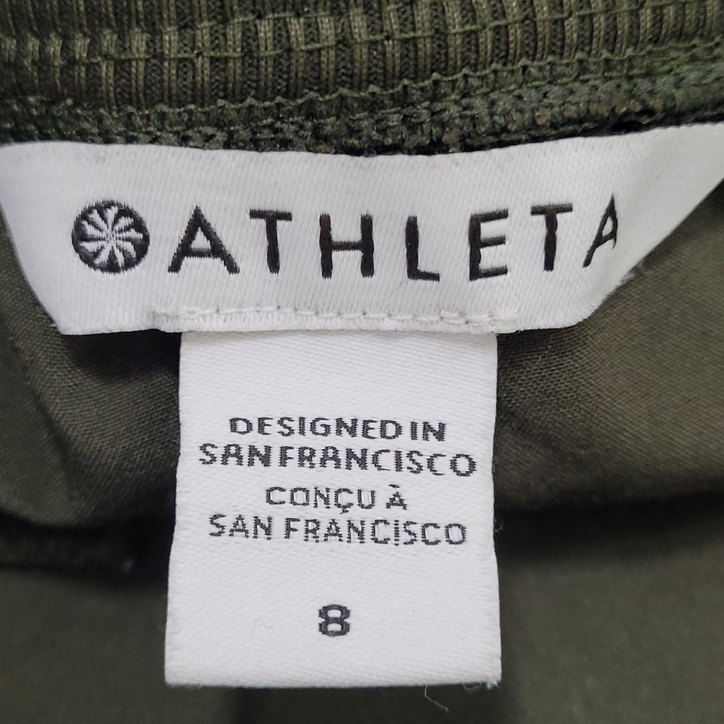 Athleta Green Lightweight Stretch Activewear Pull On High Rise Pants 8 (31x28)