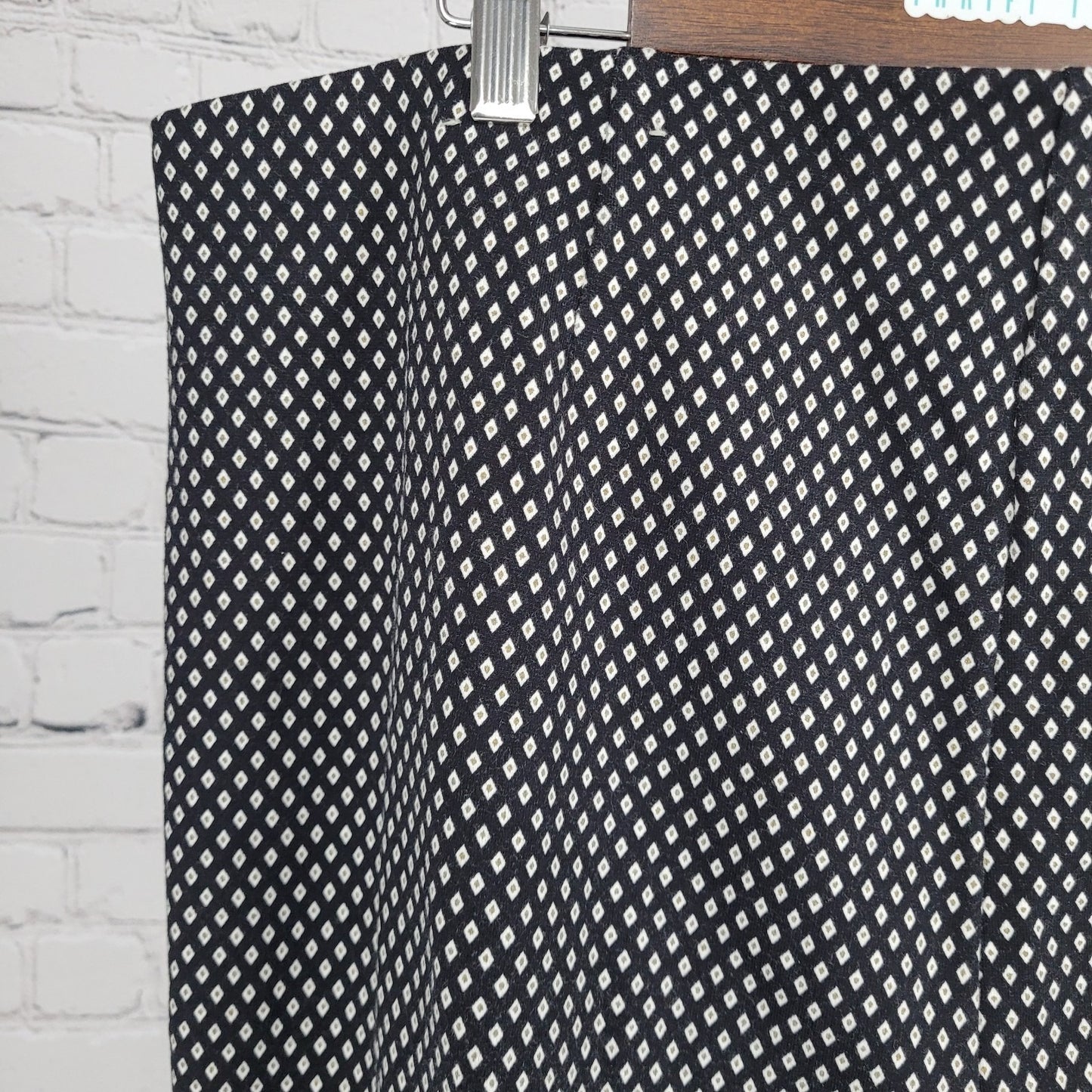 Chico's Black Diamond Print Elastic Waist Stretch Pants Size 3R US 16 (37x30)