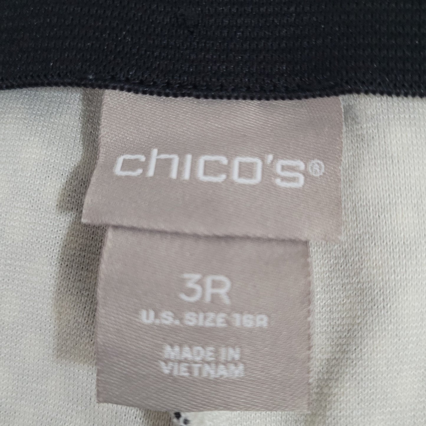 Chico's Black Diamond Print Elastic Waist Stretch Pants Size 3R US 16 (37x30)