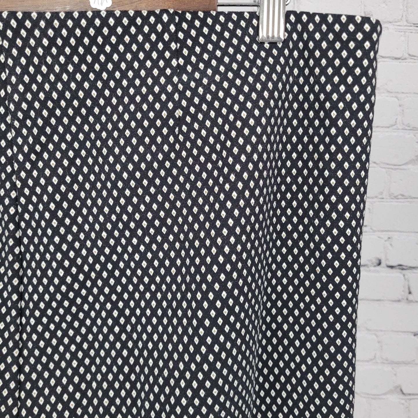 Chico's Black Diamond Print Elastic Waist Stretch Pants Size 3R US 16 (37x30)