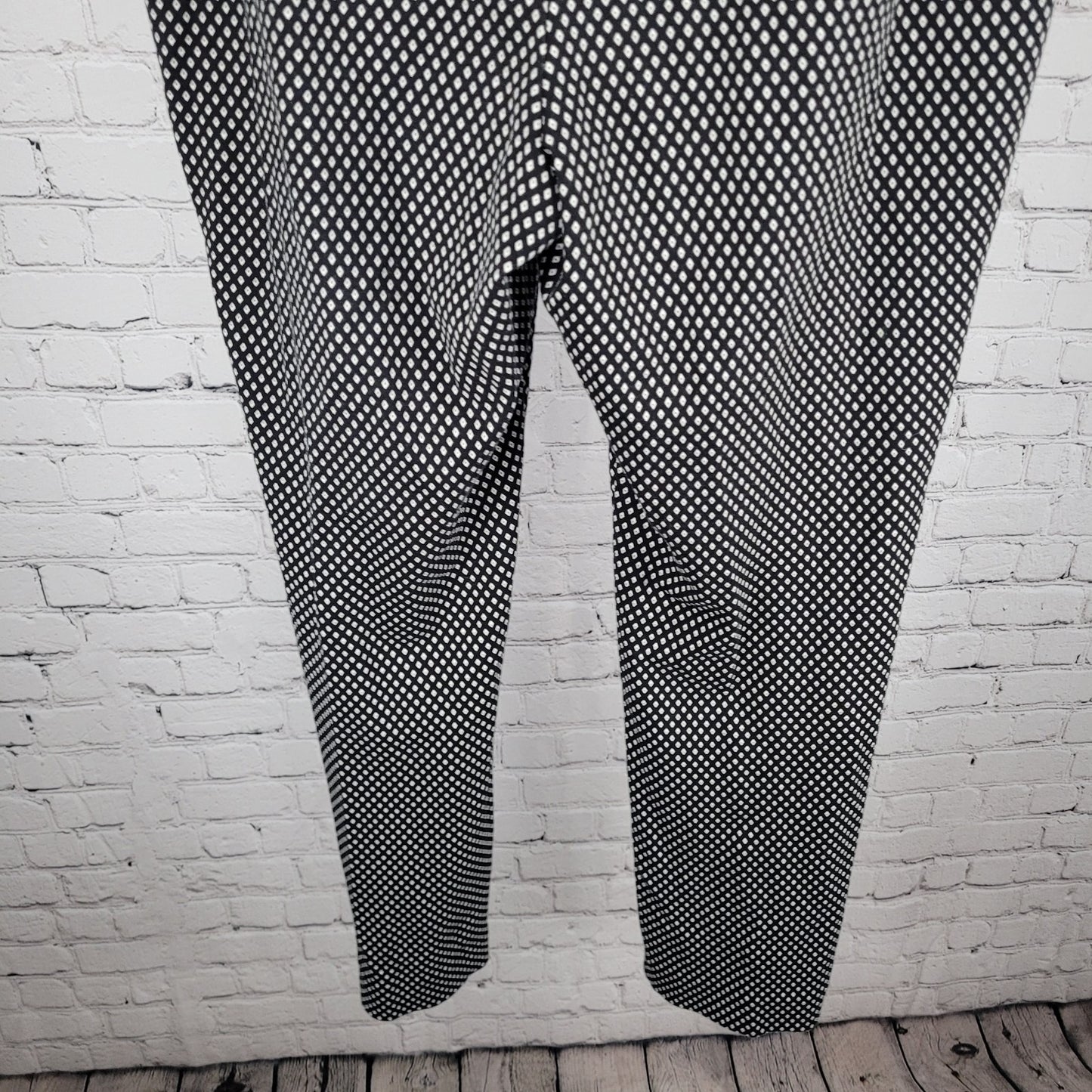 Chico's Black Diamond Print Elastic Waist Stretch Pants Size 3R US 16 (37x30)